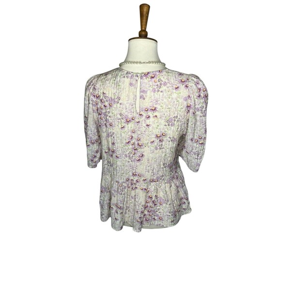 H&M Peplum Floral Blouse Womens M Fairycore, Cottage, Whimsy - Picture 4 of 13